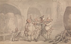 Il dottor Syntax liberato dalla cantina da Thomas Rowlandson